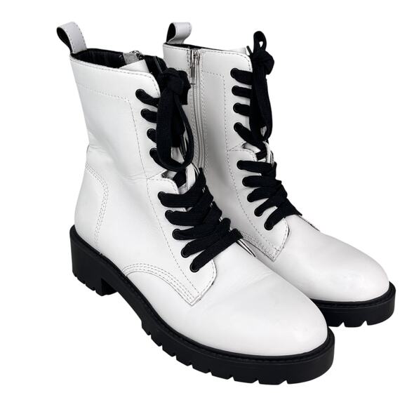 Steve Madden Checker Combat Boots White 9 - Picture 12 of 13